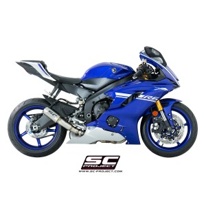 SC Project para YAMAHA YZF R6 Race (2021 - 2026) - Escape CR-T titanio, posición alta