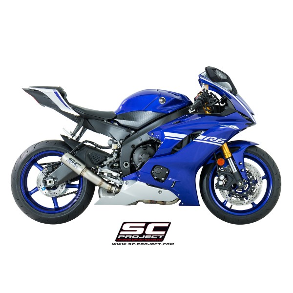 SC Project para YAMAHA YZF R6 Race (2021 - 2026) - Escape CR-T titanio, posición alta