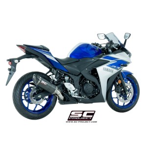 SC Project para YAMAHA YZF R3 (2015 - 2017) - Escape Oval carbono