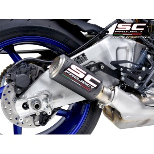 SC Project para YAMAHA MT-10 (2022 - 2024) - Escape CR-T carbono, con malla antipiedras