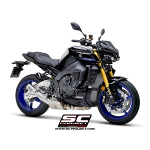 SC Project para YAMAHA MT-10 (2022 - 2024) - Escape CR-T titanio, con malla antipiedras