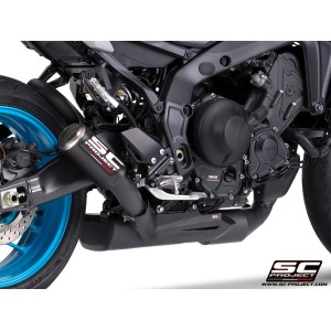 SC Project para YAMAHA MT-09 (2024 - 2026) - Línea de escape completa 3-1 acero inoxidable, negro mate, con escape CR-T carbono 