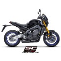 SC Project para YAMAHA MT-09 (2021 - 2023) - Línea de escape completa 3-1 acero inoxidable, negro mate, con escape STR-1