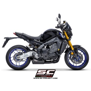 SC Project para YAMAHA MT-09 (2021 - 2023) - Línea de escape completa 3-1 acero inoxidable, negro mate, con escape STR-1