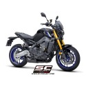 SC Project para YAMAHA MT-09 (2021 - 2023) - Línea de escape completa 3-1 acero inoxidable, negro mate, con escape STR-1