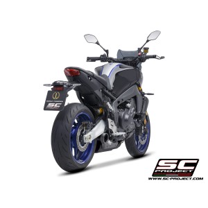 SC Project para YAMAHA MT-09 (2021 - 2023) - Línea de escape completa 3-1 acero inoxidable, negro mate, con escape STR-1