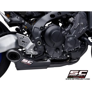 SC Project para YAMAHA MT-09 (2021 - 2023) - Línea de escape completa 3-1 acero inoxidable, negro mate, con escape STR-1