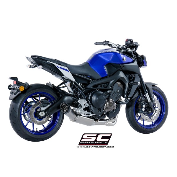 SC Project para YAMAHA MT-09 (2017 - 2020) - Línea de escape completa 3-1 acero inoxidable, con escape S1 titanio