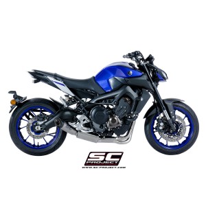 SC Project para YAMAHA MT-09 (2017 - 2020) - Línea de escape completa 3-1 acero inoxidable, con escape S1 titanio