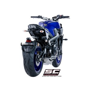 SC Project para YAMAHA MT-09 (2017 - 2020) - Línea de escape completa 3-1 acero inoxidable, con escape S1 titanio