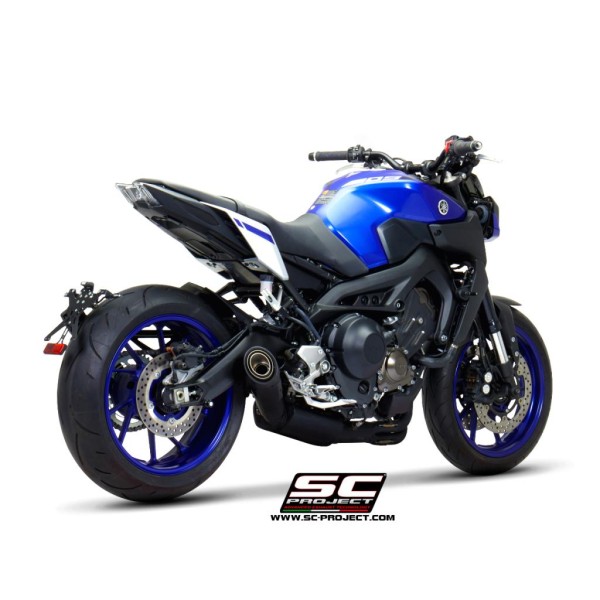 SC Project para YAMAHA MT-09 (2017 - 2020) - Línea de escape completa 3-1 acero inoxidable, con escape S1, negro mate