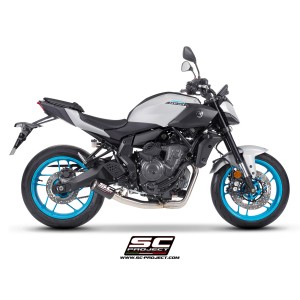 SC Project para YAMAHA MT-07 (2025 - 2026) - Línea de escape completa 2-1 acero inoxidable, con escape CR-T carbono