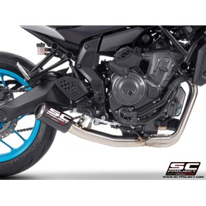 SC Project para YAMAHA MT-07 (2025 - 2026) - Línea de escape completa 2-1 acero inoxidable, con escape CR-T carbono