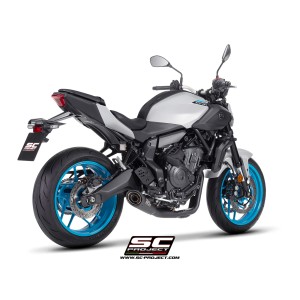 SC Project para YAMAHA MT-07 (2025 - 2026) - Línea de escape completa 2-1 acero inoxidable, negro mate, con escape S1 acero inox