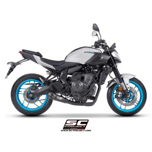 SC Project para YAMAHA MT-07 (2025 - 2026) - Línea de escape completa 2-1 acero inoxidable, negro mate, con escape S1 acero inox