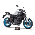 SC Project para YAMAHA MT-07 (2025 - 2026) - Línea de escape completa 2-1 acero inoxidable, negro mate, con escape S1 acero inox