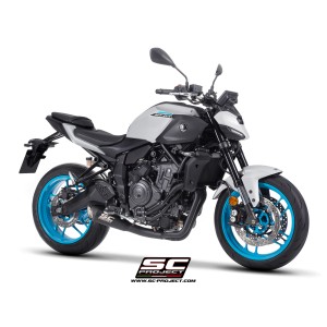 SC Project para YAMAHA MT-07 (2025 - 2026) - Línea de escape completa 2-1 acero inoxidable, negro mate, con escape S1 acero inox