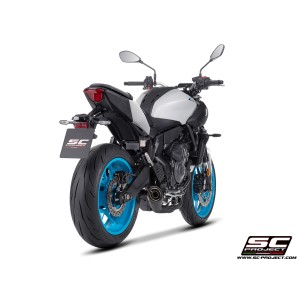 SC Project para YAMAHA MT-07 (2025 - 2026) - Línea de escape completa 2-1 acero inoxidable, negro mate, con escape S1 acero inox