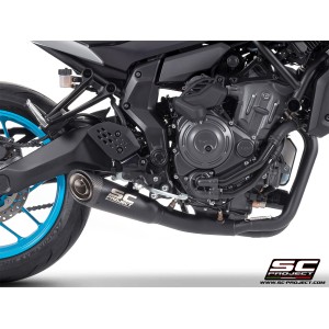 SC Project para YAMAHA MT-07 (2025 - 2026) - Línea de escape completa 2-1 acero inoxidable, negro mate, con escape S1 acero inox