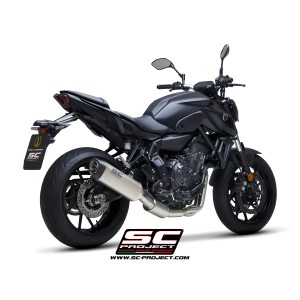 SC Project para YAMAHA MT-07 (2021 - 2024) - Línea de escape completa 2-1 acero inoxidable, con escape SC1-S titanio