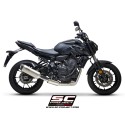 SC Project para YAMAHA MT-07 (2021 - 2024) - Línea de escape completa 2-1 acero inoxidable, con escape SC1-S titanio