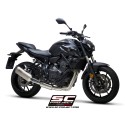 SC Project para YAMAHA MT-07 (2021 - 2024) - Línea de escape completa 2-1 acero inoxidable, con escape SC1-S titanio