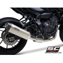 SC Project para YAMAHA MT-07 (2021 - 2024) - Línea de escape completa 2-1 acero inoxidable, con escape SC1-S titanio