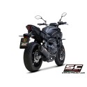 SC Project para YAMAHA MT-07 (2021 - 2024) - Línea de escape completa 2-1 acero inoxidable, negro mate, con escape SC1-S carbono
