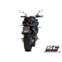 SC Project para YAMAHA MT-07 (2021 - 2024) - Línea de escape completa 2-1 acero inoxidable, negro mate, con escape SC1-S carbono