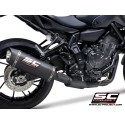 SC Project para YAMAHA MT-07 (2021 - 2024) - Línea de escape completa 2-1 acero inoxidable, negro mate, con escape SC1-S carbono