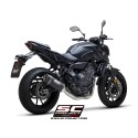SC Project para YAMAHA MT-07 (2021 - 2024) - Línea de escape completa 2-1 acero inoxidable, con escape SC1-S carbono