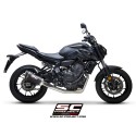SC Project para YAMAHA MT-07 (2021 - 2024) - Línea de escape completa 2-1 acero inoxidable, con escape SC1-S carbono
