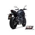SC Project para YAMAHA MT-07 (2021 - 2024) - Línea de escape completa 2-1 acero inoxidable, con escape SC1-S carbono