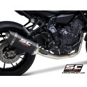SC Project para YAMAHA MT-07 (2021 - 2024) - Línea de escape completa 2-1 acero inoxidable, con escape SC1-S carbono