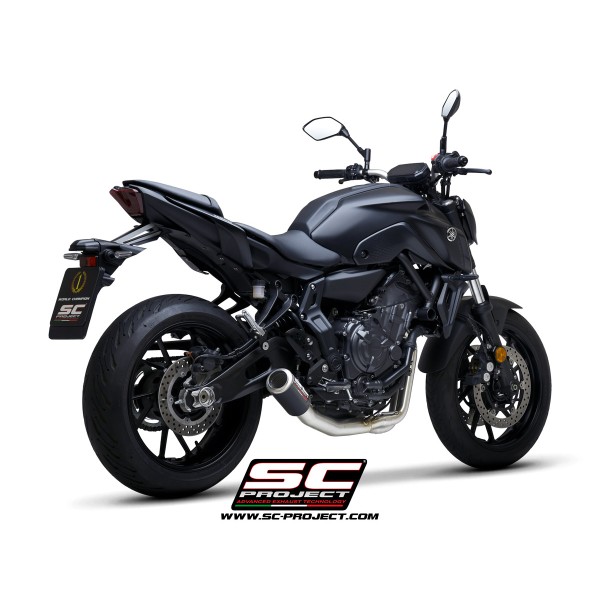 SC Project para YAMAHA MT-07 (2021 - 2024) - Línea de escape completa 2-1 acero inoxidable, con escape CR-T carbono