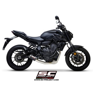 SC Project para YAMAHA MT-07 (2021 - 2024) - Línea de escape completa 2-1 acero inoxidable, con escape CR-T carbono