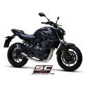 SC Project para YAMAHA MT-07 (2021 - 2024) - Línea de escape completa 2-1 acero inoxidable, con escape CR-T carbono