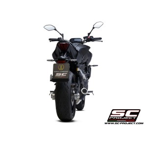 SC Project para YAMAHA MT-07 (2021 - 2024) - Línea de escape completa 2-1 acero inoxidable, con escape CR-T carbono