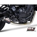 SC Project para YAMAHA MT-07 (2021 - 2024) - Línea de escape completa 2-1 acero inoxidable, con escape CR-T carbono