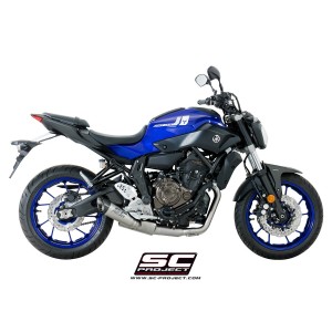 SC Project para YAMAHA MT-07 (2017 - 2020) - Línea de escape completa 2-1 acero inoxidable, con escape S1 titanio