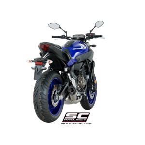 SC Project para YAMAHA MT-07 (2017 - 2020) - Línea de escape completa 2-1 acero inoxidable, con escape S1 titanio