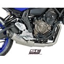 SC Project para YAMAHA MT-07 (2017 - 2020) - Línea de escape completa 2-1 acero inoxidable, con escape S1 titanio