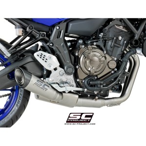 SC Project para YAMAHA MT-07 (2017 - 2020) - Línea de escape completa 2-1 acero inoxidable, con escape S1 titanio