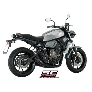SC Project para YAMAHA MT-07 (2017 - 2020) - Línea de escape completa 2-1 acero inoxidable, con escape S1 titanio, negro mate