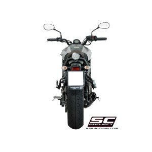 SC Project para YAMAHA MT-07 (2017 - 2020) - Línea de escape completa 2-1 acero inoxidable, con escape S1 titanio, negro mate
