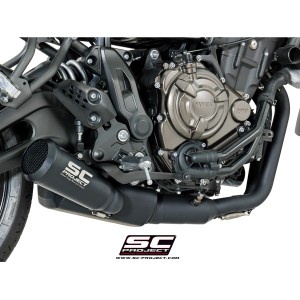SC Project para YAMAHA MT-07 (2017 - 2020) - Línea de escape completa 2-1 acero inoxidable, con escape Conico 70s acero inoxidab