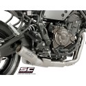 SC Project para YAMAHA MT-07 (2017 - 2020) - Línea de escape completa 2-1 acero inoxidable, con escape CR-T titanio