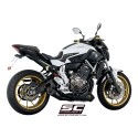 SC Project para YAMAHA MT-07 (2013 - 2016) - Línea de escape completa 2-1 acero inoxidable, con escape S1 acero inoxidable, negr
