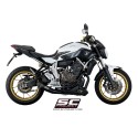 SC Project para YAMAHA MT-07 (2013 - 2016) - Línea de escape completa 2-1 acero inoxidable, con escape S1 acero inoxidable, negr