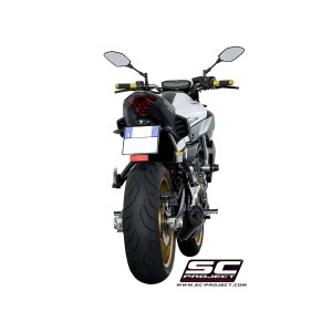 SC Project para YAMAHA MT-07 (2013 - 2016) - Línea de escape completa 2-1 acero inoxidable, con escape S1 acero inoxidable, negr